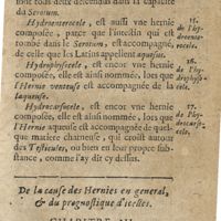 0023 - Page 5 - De la cause des hernies en general, & du prognostique d'icelles. Chapitre III