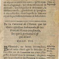 0033 - Page 15 - De la curation de l'hernie que les Grecs appellent bubonocele, & les François hernie intestinale, lors que le peritoine n'est que dilaté. Chap. VII