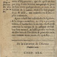 0088 - Page 70 - De la curation de l'hernie humorale. Chap. XXX