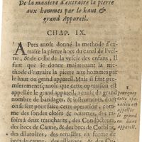 0121 - Page 103 - De la maniere d'extraire la pierre aux hommes par le haut & grand appareil. Chap. IX