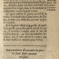 0131 - Page 113 - Autre maniere d'extraire la pierre, sans faire aucune incision. Chap. XI