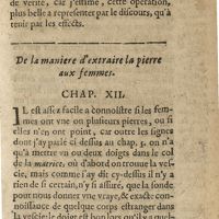 0133 - Page 115 - De la maniere d'extraire la pierre aux femmes. Chap. XII