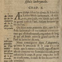 0162 - Page 144 - De l'aegilops. De la definition, & cause de la fistule lachrymale. Chap. X