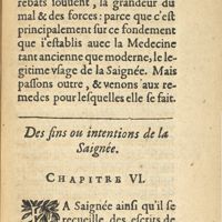 0093 - Page 77 - Des fins ou intentions de la saignée. Chapitre VI