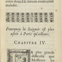 0067 - Page 37 - Pourquoy la saignée est plus usitée à Paris qu'ailleurs. Chapitre IV