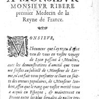 0441 - Page 313 - A Monsieur Ribere premier Medecin de la Reyne de France