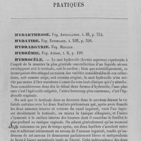 0004 - Page sans numérotation - Hydarthrose. Hydatide. Hydrargyrie. Hydrémie. Hydrocèle