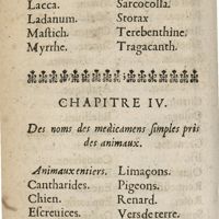 0074 - Page 14 - Chapitre IV. Des noms des medicamens simples pris des animaux