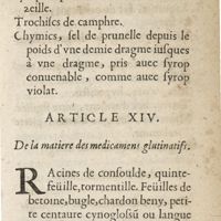 0123 - Page 63 - Article XIV. De la matiere des medicamens glutinatifs
