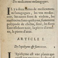 0216 - Page 156 - Chapitre XXVIII. Des medicamens melanagogues. Article I. de l'epithyme & fumeterre