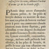0316 - Page 256 - Article I. De la maniere de faire emulsions pour rafraischir les reins, addoucir l'ardeur d'urine & de la chaude-pisse