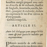 0327 - Page 267 - Article II. Autre bol cholagogue pour purger la bile iaune & pour guarir les maladies qui en prouiennent