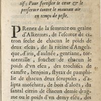 0411 - Page 351 - Article III. De la maniere de faire sachet corroboratif: pour fortifier le coeur & le preseruer contre le mauuais air en temps de peste