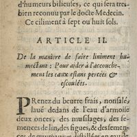 0416 - Page 356 - Article II. De la maniere de faire liniment humectant: pour aider à l'accouchement les eaux estans percées & escoulées