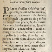 0520 - Page 460 - Article II. De la maniere de faire frontal ou bandeau: pour faire dormir