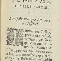 0023 - Page 1 - Le Medecin de soi-meme. Premiere partie, ou l'on fait voir que l'homme a l'instinct