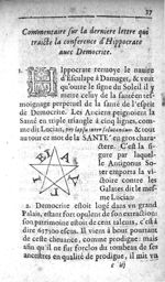 [Figure] - La conference et entrevue d'Hippocrate et de Democrite. Tirée du grec et commentee par Ma [...]