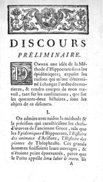 [Bandeau et lettrine : D] - Epidémiques d'Hippocrate traduites du grec, avec des Réflexions sur les  [...]