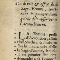 0112 - Page 80 - Chap. Adminiculatif IV. Du devoir & office de la sage-femme, contenant le premier temps qu'elle doit observer en l'accouchement