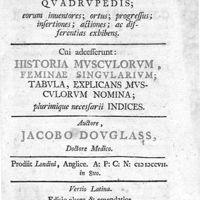 0001 - Page sans numérotation - Page de titre : Descriptio comparata musculorum corporis humani et quadrupedis;..
