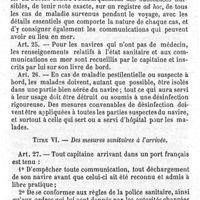 0096 - Page 86 - Titre VI.- Des mesures sanitaires à l'arrivée