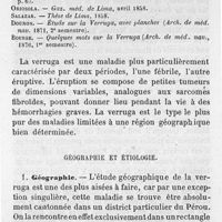 0323 - Page 313 - # 12. - Verruga du Pérou - Géographie et étiologie. 1. Géographie