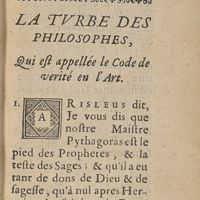 0013 - Page 1 - La Turbe des Philosophes, qui est appellée le Code de verité en l'Art