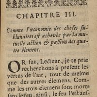 0215 - Page 203 - Chapitre III. Comme l'oeconomie des choses sublunaires est achevée par la mutuelle action & passion des quatre élemens