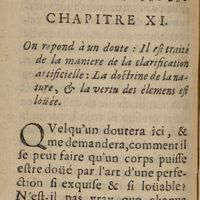 0250 - Page 238 - Chapitre XI. On repend à un doute: Il est traité de la maniere de la clarification artificielle: La doctrine de la nature, & la vertu des élemens est loüée