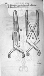 Dilatatoire pour la pierre de la uescie, clos / Le mesme dilatatoire ouuert - Annotations de M. Laur [...]