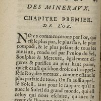 0098 - Page 70 - Section I. Des mineraux. Chapitre premier. De l'or