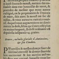 0211 - Page 183 - Extraict d'antimoine / Beurre, ou huile glaciale d'antimoine, & son cinabre
