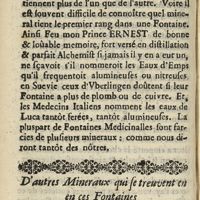0038 - Page sans numérotation - D'autres mineraux qui se treuvent en ces Fontaines. Chapitre IV