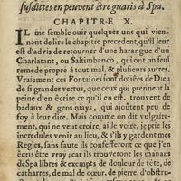 0104 - Page sans numérotation - Par quel moien ceux qui ont les maladies susdittes en peuvent être guaris à Spa. Chapitre X