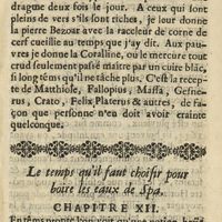 0123 - Page sans numérotation - Le temps qu'il faut choisir pour boire les eaux de Spa. Chapitre XII