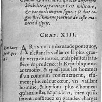 0380 - Page 372 - Comme icy se declare à qu'elle difference à habilité appartient l'art militaire, & par quels moyens signes: se doit cognoistre l'homme pourueu de ceste maniere d'esprit. Chap. XIII