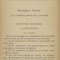 0015 - Page 9 - Première partie. La connaissance de l'avenir. Chapitre premier. La divination. Les causes