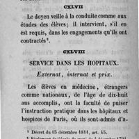 0104 - Page 104 - CXLVII. CXLVIII Service dans les hôpitaux. Externat, internat et prix