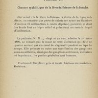 0318 - Page 292 - Planche VIII. Chancre syphilitique de la lèvre inférieure de la bouche