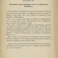 0524 - Page 396 - Planche LIX. Exanthème papulo-pustuleux chez un syphilitique héréditaire