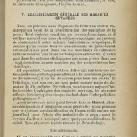 0033 - Page 16-3 - V. Classification générale des maladies cutanées