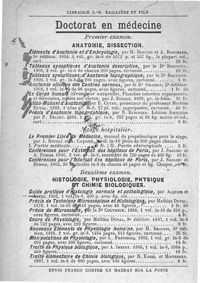 0001 - Page sans numérotation - Extrait de collection de la librairie J.-B. Baillière et fils