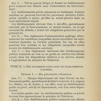 0197 - Page 173 - Extraits de la loi sur les aliénés en France - 30 juin 1838. Titre I. - Des établissements d'aliénés / Titre II. - Des placements faits dans les établissements d'aliénés. Section I. - Des placements volontaires