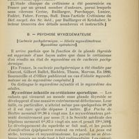 0589 - Page 529 - B. - Psychose myxœdémateuse. (Cachexie pachydermique - Idiotie myxœdémateuse. Myxœdème opératoire)