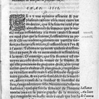 0045 - Page 17 - De la semblance des enfans à leur pere & mere: & par quelle raison les incidens de dehors leur sont communiquez, aussi que par l'imagination de la mere, ils retiennent les marques de plusieurs choses. Chap. IIII