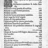 0433 - Page sans numérotation - Ample indice des matieres contenues par ordre alphabetique  au present liure