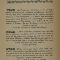0007 - Page sans numérotation - Collection de Précis de Médecine et de Chirurgie de guerre