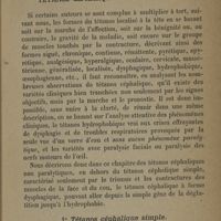0021 - Page 5 - Tétanos céphaliques. Tétanos céphalique non-paralytique. 1° Tétanos céphalique simple