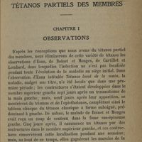 0049 - Page 33 - Deuxième partie. Tétanos partiels des membres. Chapitre I. Observations