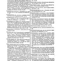 0037 - Page 37 - Table générale et alphabétique des matières contenues dans les douze premiers volumes du bulletin général de thérapeutique médicale et chirurgicale. Pastilles. / Pâtes. / Patente. / Pathogénie. / Pathologie. / Paupières. / Pavillons. / Pavots. / Peyer. / Peau. / Pêcher. / Pectates. / Pectique. / Pédiluves. / Perchlorures. / Perforation. / Périnée. / Périnéoraphie. / Périostite. / Péritonéales. / Péritonite. / Pernicieuses. / Peroxyde. / Personnel. / Pessaires. / Peuplier. / Pharmaceutique